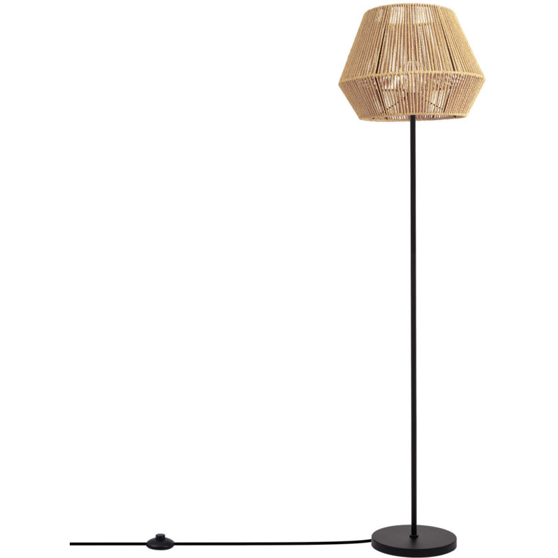 Ledkia – Lampadaire Kirito naturel – Hauteur 1,5m – Culot E27 pour ampoule LED – Design moderne pour salon et bureau – Finition artisanale Ledkia – Lampadaire Kirito naturel – Hauteur 1,5m – Culot E27 pour ampoule LED – Design moderne pour salon et bureau – Finition artisanale