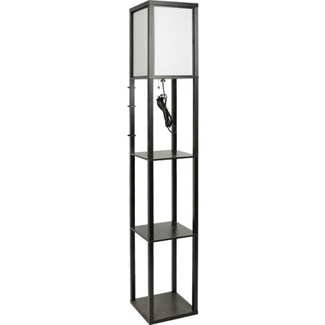 Lampe sur pied, lampadaire, 3 étages, lumière moderne, HxLxP 159 x 26 x 26 cm, noir