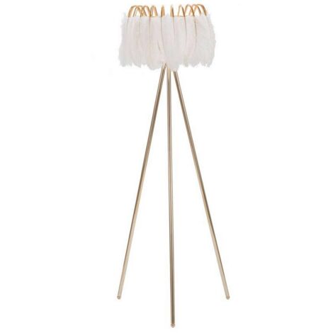 Lampe sur Pied Millefleur, Douille e27, Abat-jour, Blanc