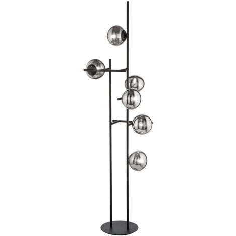 Lampe sur pied moderne en métal et verre soufflé Jewel - Noir