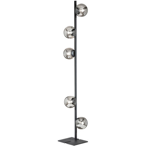 Lampe sur pied moderne en métal et verre soufflé Monile - Noir