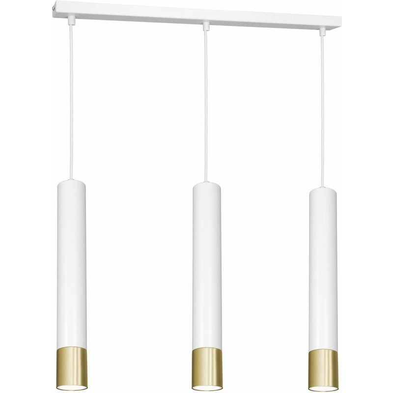Lampe à suspendre métal 3 flammes blanc or GU10 Moderne