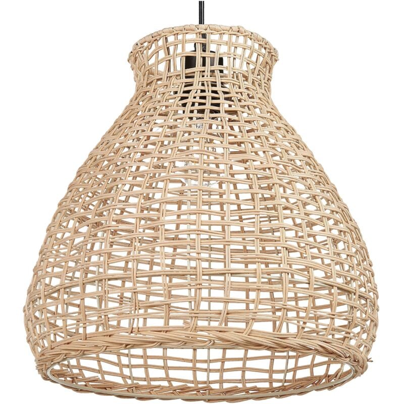 Beliani - Lampe à Suspendre Tissée Main en Rotin Naturel Façon Osier Abat-Jour en Forme d'Amphore Sakeni