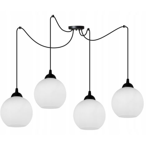 LAMPE SUSPENDU ARAIGNÉE CLASSIQUE ABAT-JOUR EN VERRE