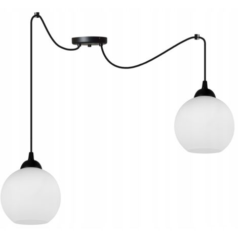 LAMPE SUSPENDU ARAIGNÉE CLASSIQUE ABAT-JOUR EN VERRE