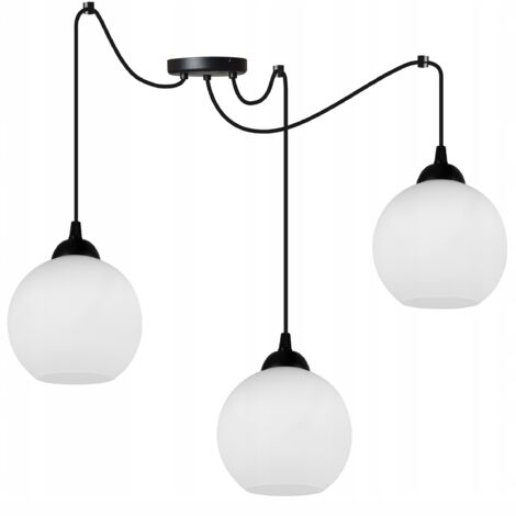LAMPE SUSPENDU ARAIGNÉE CLASSIQUE ABAT-JOUR EN VERRE