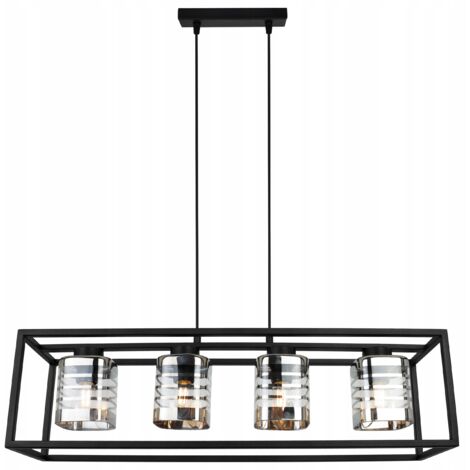 LAMPE SUSPENDU CAGE ÉLÉGANT ABAT-JOUR EN VERRE