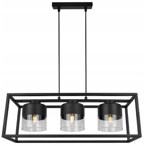 LAMPE SUSPENDU CAGE ÉLÉGANT ABAT-JOUR EN VERRE