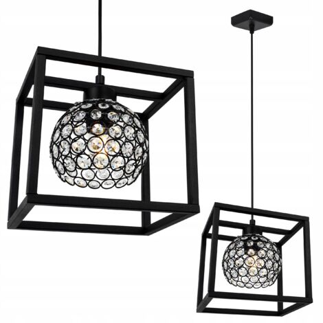 LAMPE SUSPENDU CAGE ÉLÉGANTE BOULE DE VERRE