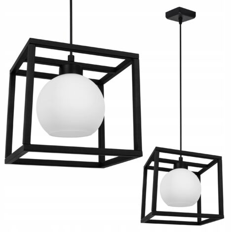 LAMPE SUSPENDU CAGE ÉLÉGANTE BOULE DE VERRE