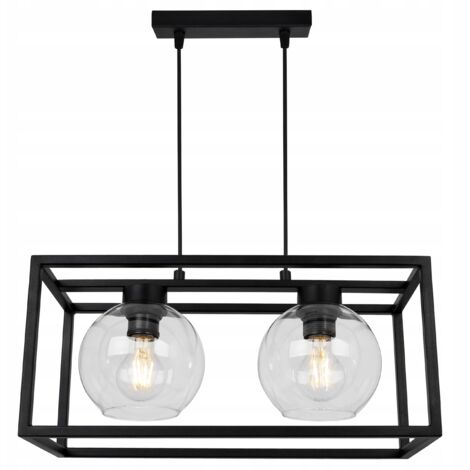 LAMPE SUSPENDU CAGE ÉLÉGANTE BOULE DE VERRE