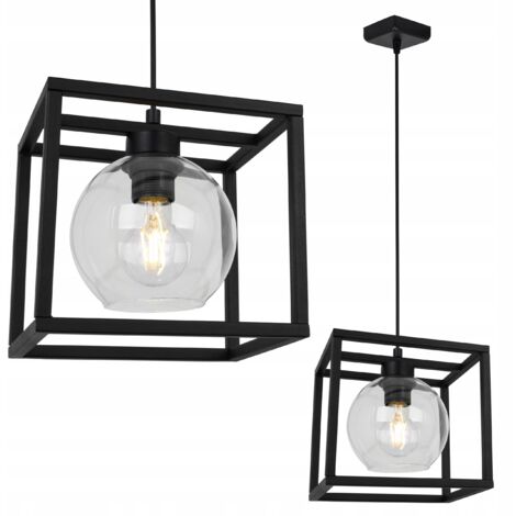 LAMPE SUSPENDU CAGE ÉLÉGANTE BOULE DE VERRE