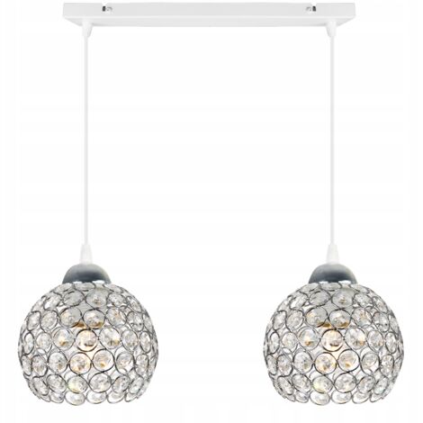 LAMPE SUSPENDU CHROMÉE LUSTRE PLAFONNIER LED CRISTAUX