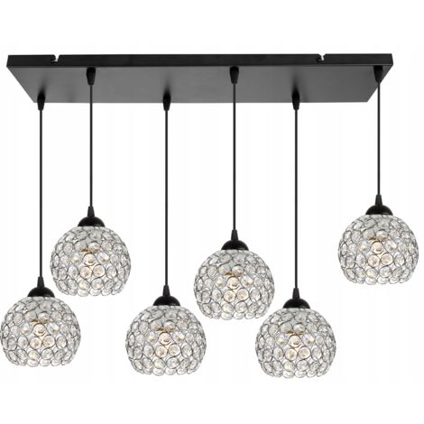 LAMPE SUSPENDU CHROMÉE LUSTRE PLAFONNIER LED CRISTAUX