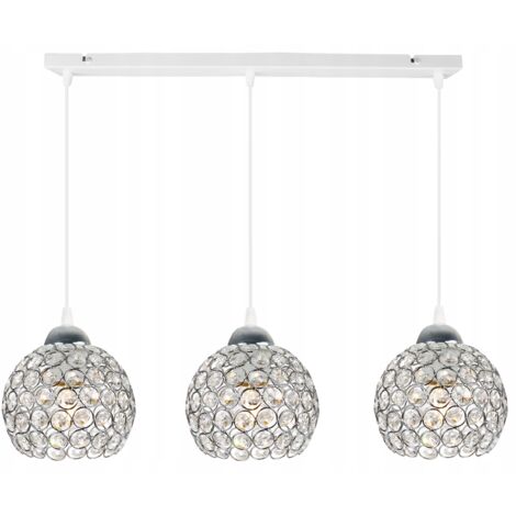 LAMPE SUSPENDU CHROMÉE LUSTRE PLAFONNIER LED CRISTAUX
