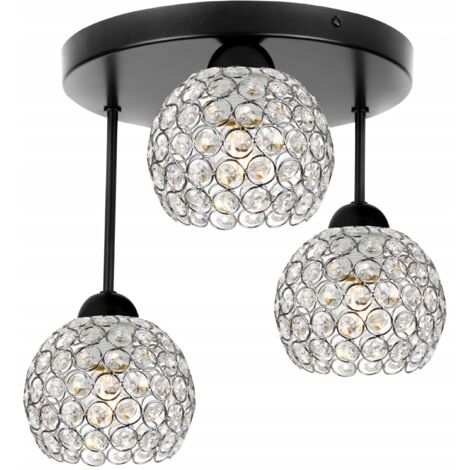 LAMPE SUSPENDU CHROMÉE LUSTRE PLAFONNIER LED CRISTAUX