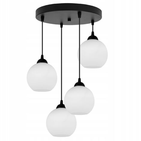 LAMPE SUSPENDU CLASSIQUE EN MÉTAL AVEC ABAT-JOUR EN VERRE