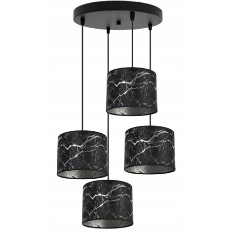 LAMPE SUSPENDU LUSTRE PLAFOND ABAT-JOUR MOTIF ARGENT