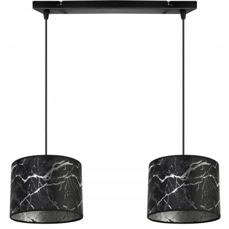 LAMPE SUSPENDU LUSTRE PLAFOND ABAT-JOUR MOTIF ARGENT
