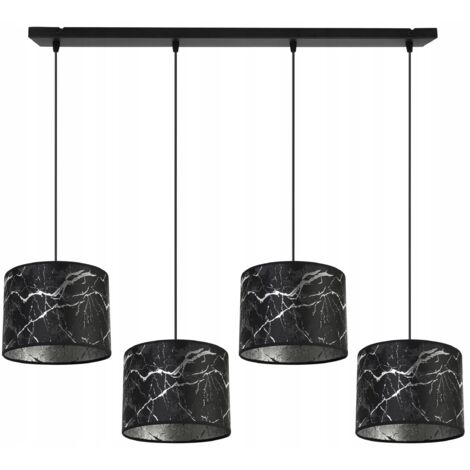 LAMPE SUSPENDU LUSTRE PLAFOND ABAT-JOUR MOTIF ARGENT