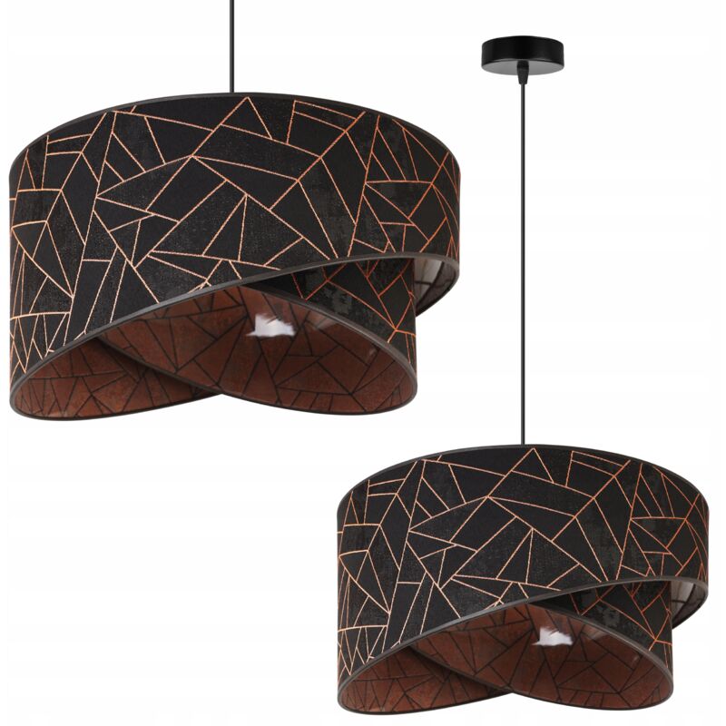 Lampe Suspendu Lustre Plafond Abat-Jour Motif Cuivre