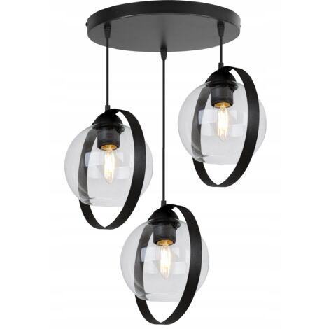 LAMPE SUSPENDU MODERNE AVEC ANNEAUX D'ABAT-JOUR EN VERRE