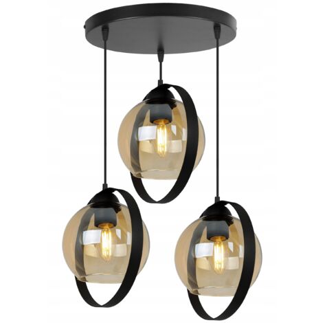LAMPE SUSPENDU MODERNE AVEC ANNEAUX D'ABAT-JOUR EN VERRE