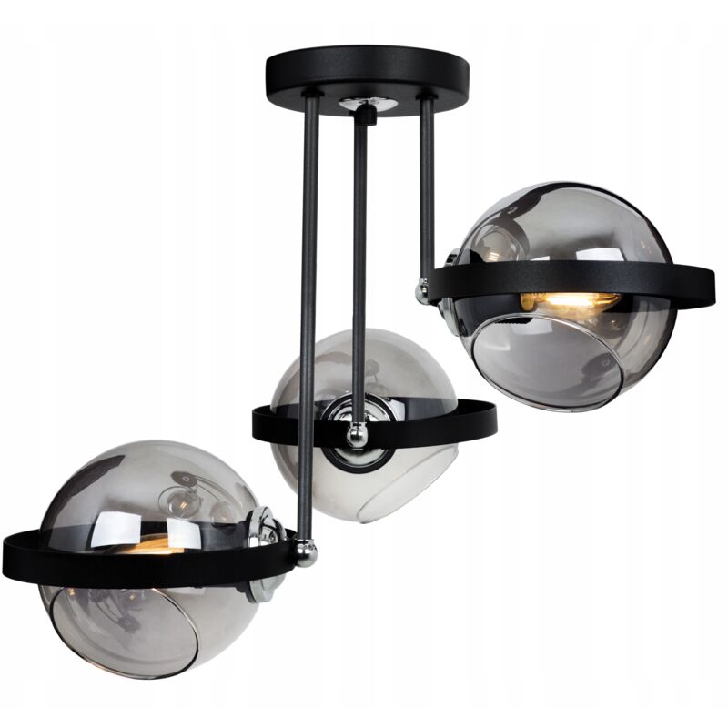 Lampe Suspendu Moderne En Verre Anneau Graphite