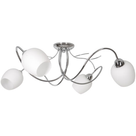 LAMPE SUSPENDU MODERNE LUSTRE PLAFONNIER CHROME LED