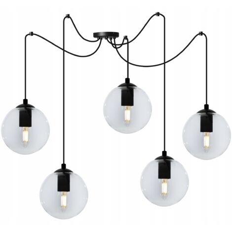 LAMPE SUSPENDU PLAFOND BOULE DE VERRE ARAIGNÉE LED