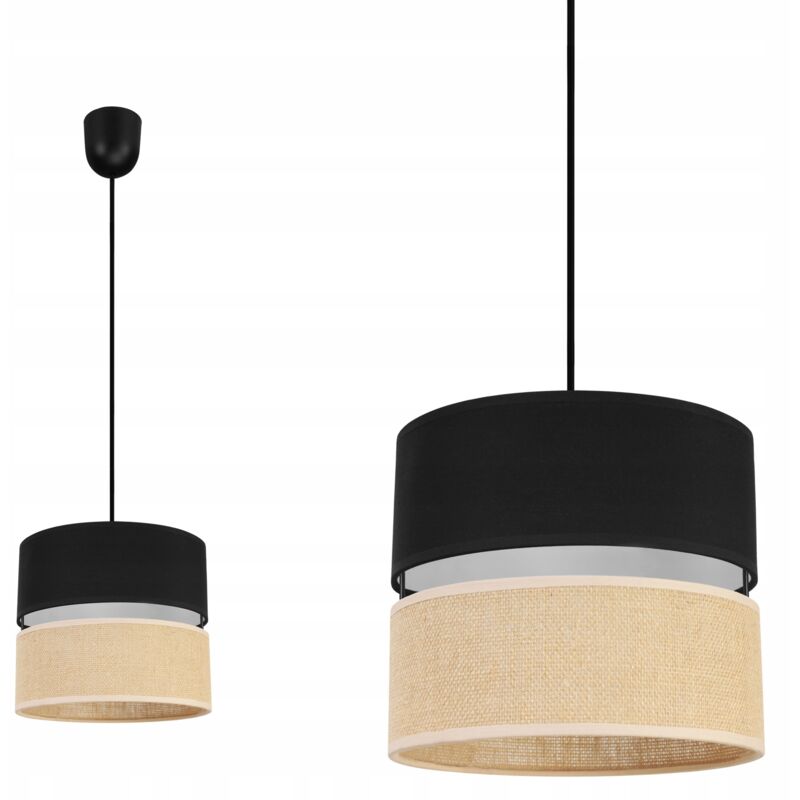 Lampe Suspendu Plafond Lustre Abat-Jour 20cm Noir