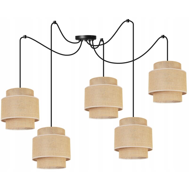 Lampe Suspendu Plafond Lustre Abat-Jour Boho Juta