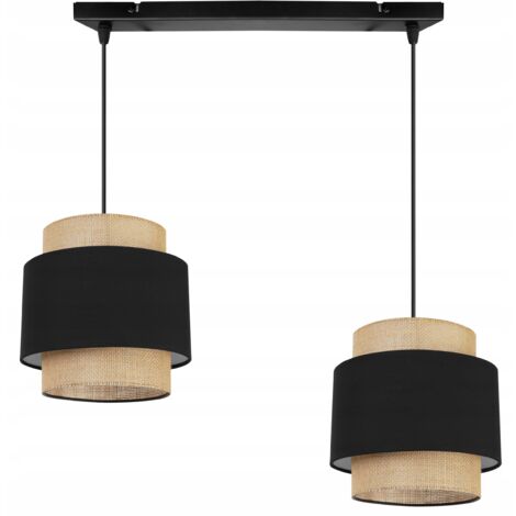 LAMPE SUSPENDU PLAFOND LUSTRE ABAT-JOUR BOHO JUTA