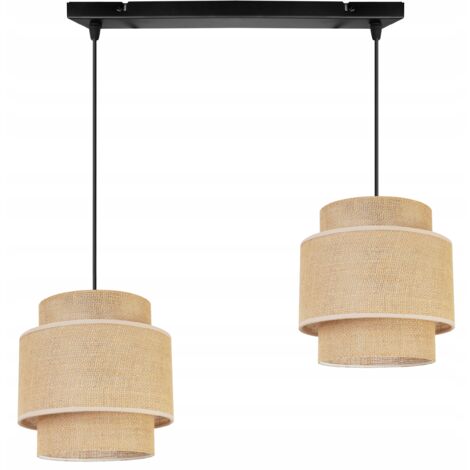 LAMPE SUSPENDU PLAFOND LUSTRE ABAT-JOUR BOHO JUTA