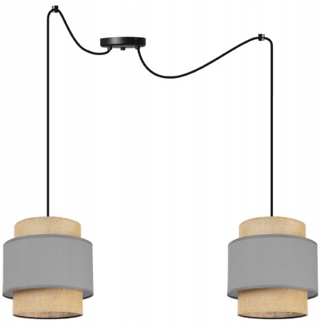 LAMPE SUSPENDU PLAFOND LUSTRE ABAT-JOUR BOHO JUTA