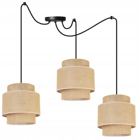 LAMPE SUSPENDU PLAFOND LUSTRE ABAT-JOUR BOHO JUTA