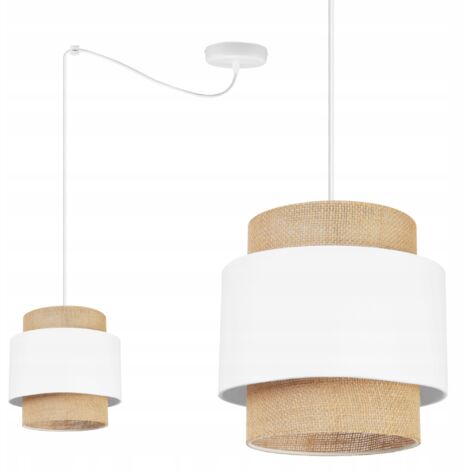 LAMPE SUSPENDU PLAFOND LUSTRE ABAT-JOUR BOHO JUTA
