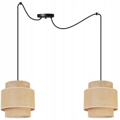 LAMPE SUSPENDU PLAFOND LUSTRE ABAT-JOUR BOHO JUTA