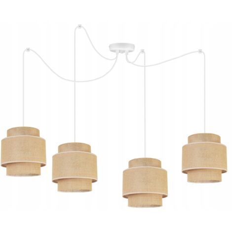LAMPE SUSPENDU PLAFOND LUSTRE ABAT-JOUR BOHO JUTA