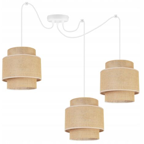 LAMPE SUSPENDU PLAFOND LUSTRE ABAT-JOUR BOHO JUTA