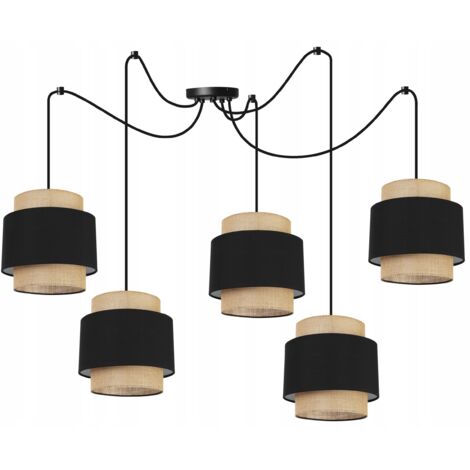 LAMPE SUSPENDU PLAFOND LUSTRE ABAT-JOUR BOHO JUTA