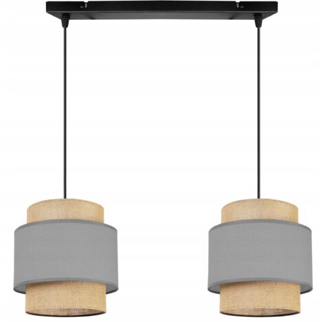 LAMPE SUSPENDU PLAFOND LUSTRE ABAT-JOUR BOHO JUTA
