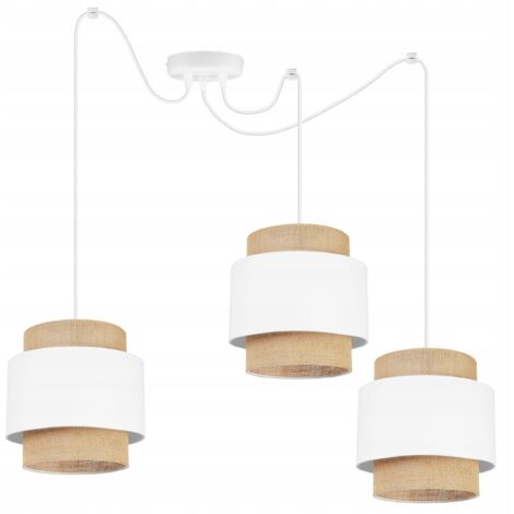 LAMPE SUSPENDU PLAFOND LUSTRE ABAT-JOUR BOHO JUTA