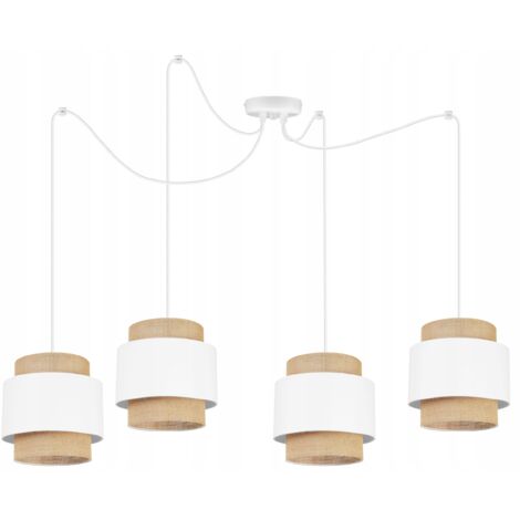 LAMPE SUSPENDU PLAFOND LUSTRE ABAT-JOUR BOHO JUTA