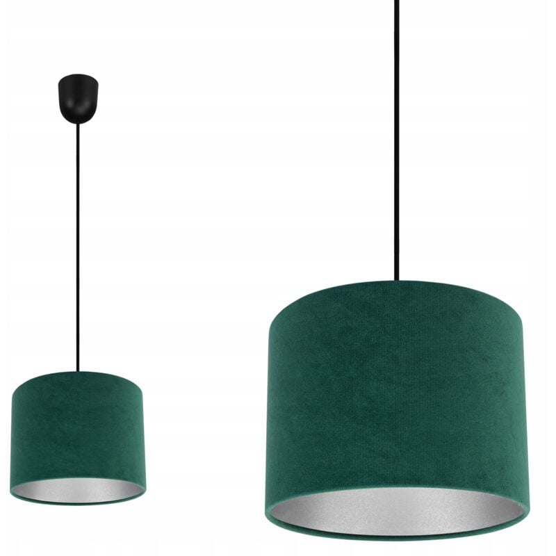 Lampe Suspendu Plafond Lustre Abat-Jour Chrome Velours