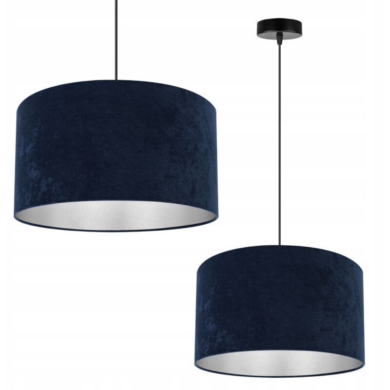 Lampe Suspendu Plafond Lustre Abat-Jour Chrome Velours