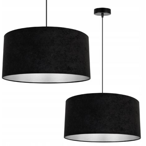 LAMPE SUSPENDU PLAFOND LUSTRE ABAT-JOUR CHROME VELOURS