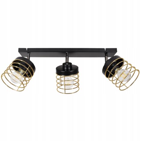 LAMPE SUSPENDU PLAFOND LUSTRE DORÉ LED PLAFON