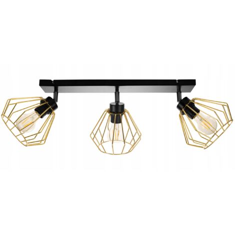 LAMPE SUSPENDU PLAFOND LUSTRE DORÉ LED PLAFON