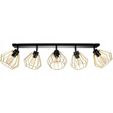 LAMPE SUSPENDU PLAFOND LUSTRE DORÉ LED PLAFON